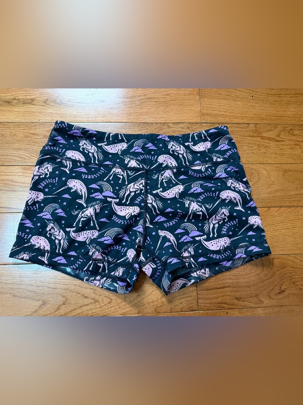 IAB MFG Unicorns/Narwhal Print No-Ride Athletic Shorts
